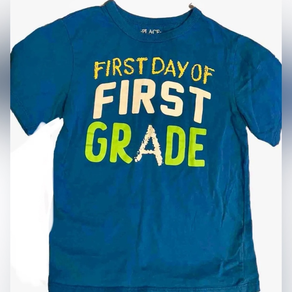 The Children's Place Boys First Grade Graphic T-Shirt Blue Size 5